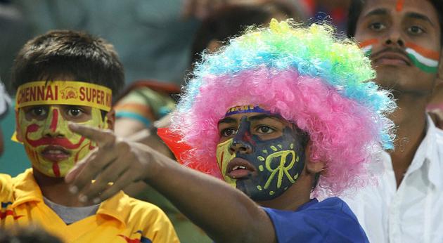 The wronged cricket fans: Supporters of Chennai Super Kings, left in the lurch by team principal Gurunath Maiyeppan, and Rajasthan Royals, who were ditched by Sreesanth and co, during a league game in Jaipur. 